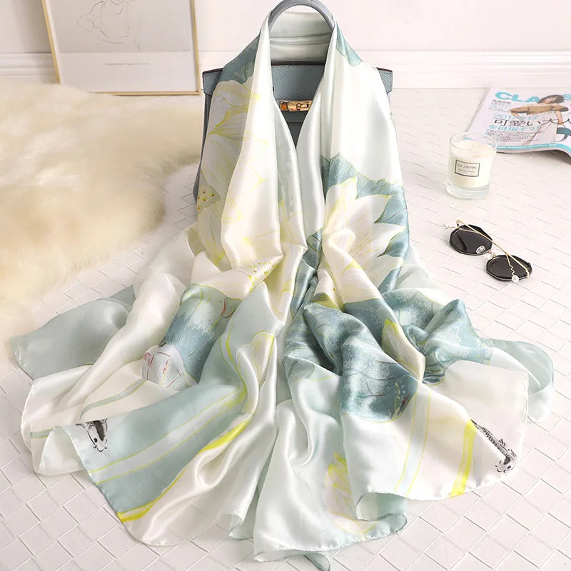 Women's Polyester Neck Wrap Printed Pattern Trendy Beach Scarves