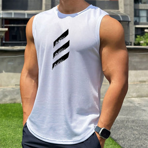 Men's Polyester Sleeveless Pullover Closure Sportswear T-Shirt