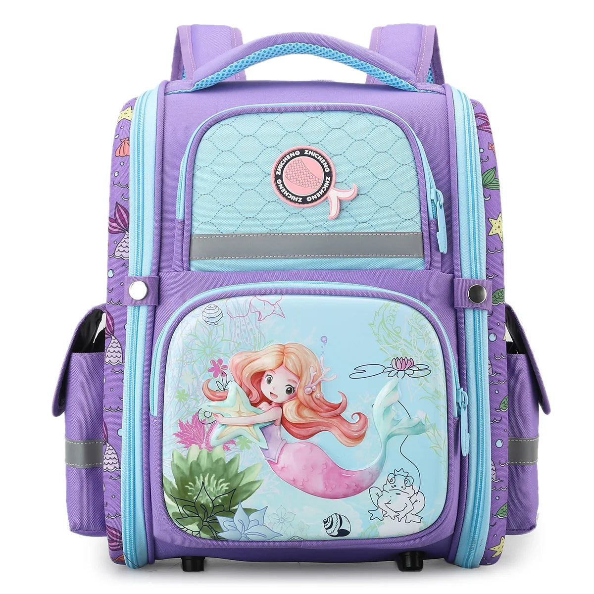 Kid's Nylon Waterproof Zipper Closure Cartoon School Backpack