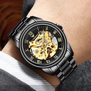 Men's Alloy Case Folding Clasp Round Shaped Luminous Watches