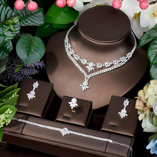 Women's Copper Alloy Cubic Zirconia Trendy Weeding Jewelry Set