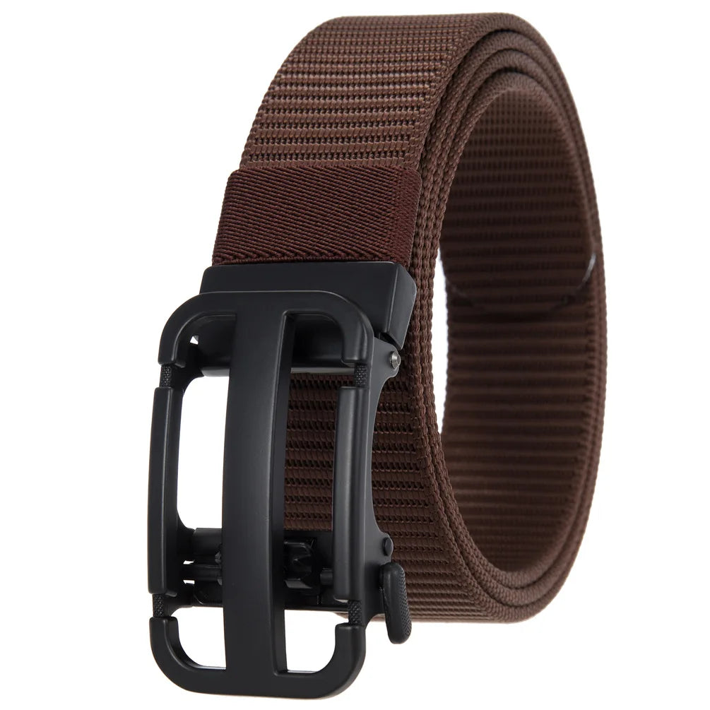 Men's Canvas Automatic Buckle Breathable Solid Pattern Belts