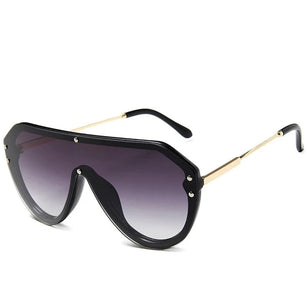 Women's Alloy Frame Acrylic Lens Oval Shaped Vintage Sunglasses