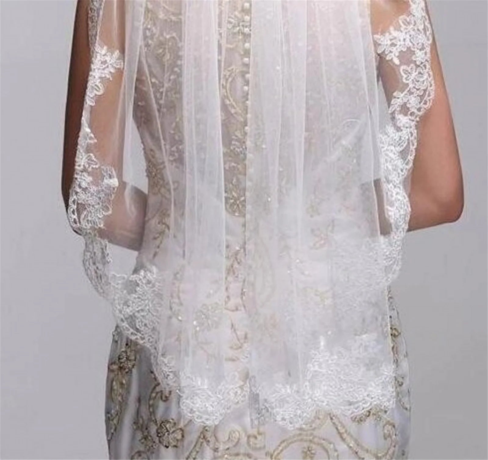 Women's Polyester Applique Edge One-Layer Bridal Wedding Veils