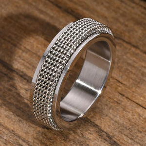 Men's Metal Stainless Steel Round Shape Trendy Waterproof Rings
