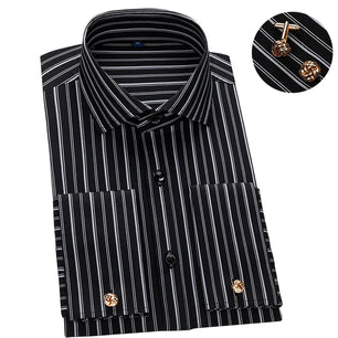 Men's Spandex Turn-Down Collar Full Sleeve Single Breasted Shirt