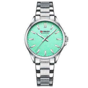 Women's Stainless Steel Bracelet Clasp Luxury Round Quartz Watch