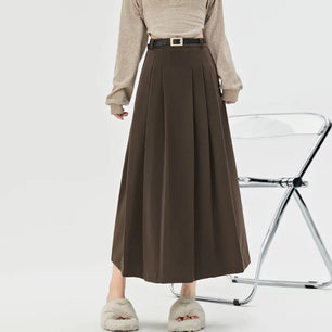 Women's Polyester High Waist Pleated Pattern Casual Wear Skirts