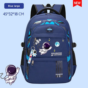 Kid's Oxford Printed Pattern Zipper Closure Waterproof Backpack