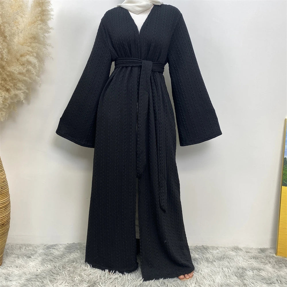 Women's Arabian Polyester Full Sleeves Solid Pattern Casual Abaya