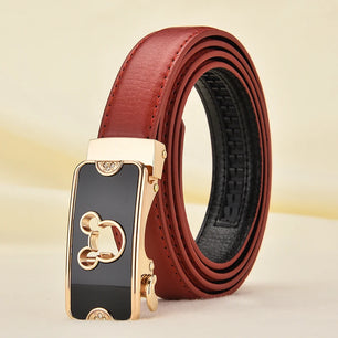 Women's PU Automatic Buckle Closure Solid Pattern Vintage Belts