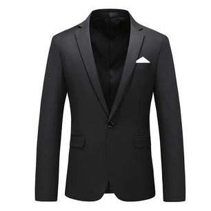 Men's Polyester Notched Collar Long Sleeve Single Breasted Blazer