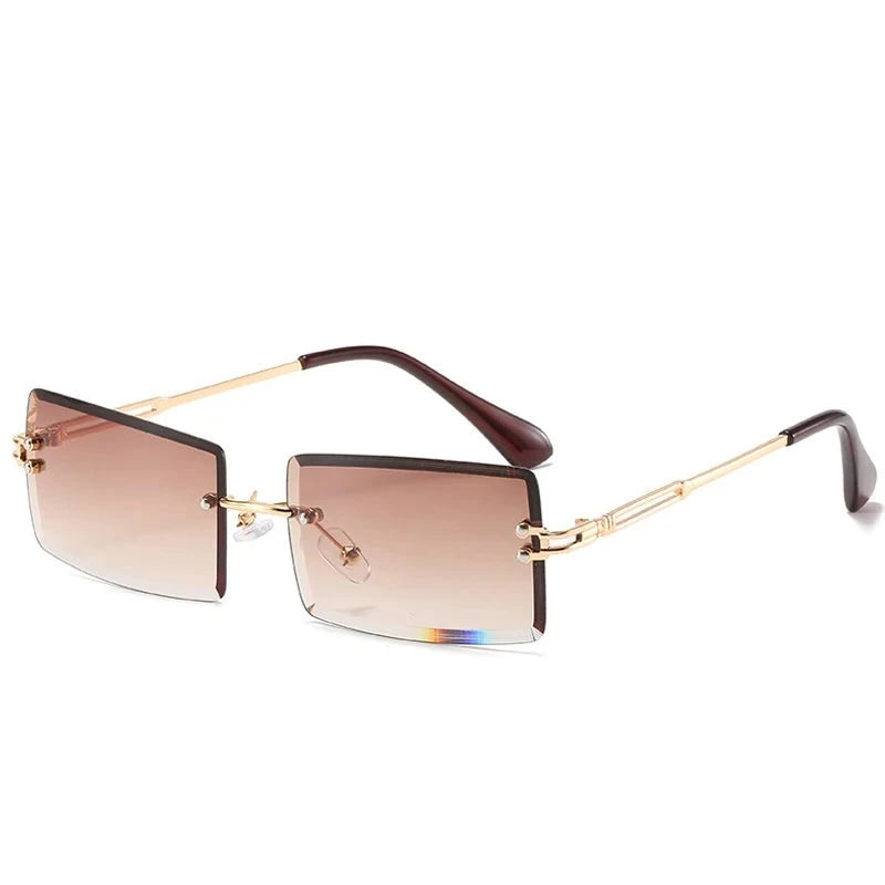 Women's Alloy Frame Acrylic Lens Rectangle Shaped Sunglasses