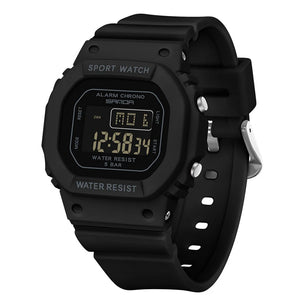 Men's Rubber Case  Buckle Clasp Square Shaped Waterproof Watches