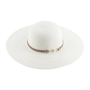 Women's Straw Solid Pattern Glamorous Sun Protection Brim Hat