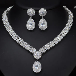 Women's Copper Alloy Cubic Zirconia Geometric Luxury Jewelry Set