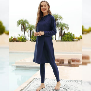 Women's Arabian Polyester Full Sleeves Plain Pattern Swimwear