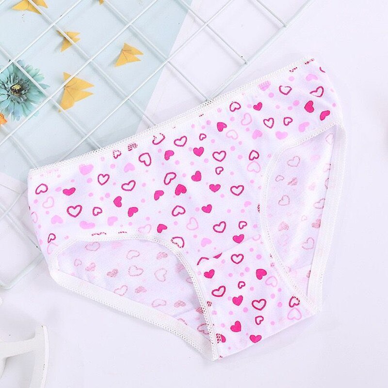 Kid's Girls 12Pcs Cotton Quick-Dry Printed Pattern Casual Panties