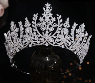 Women's Copper Plant Pattern Tiaras Elegant Bridal Wedding Crown