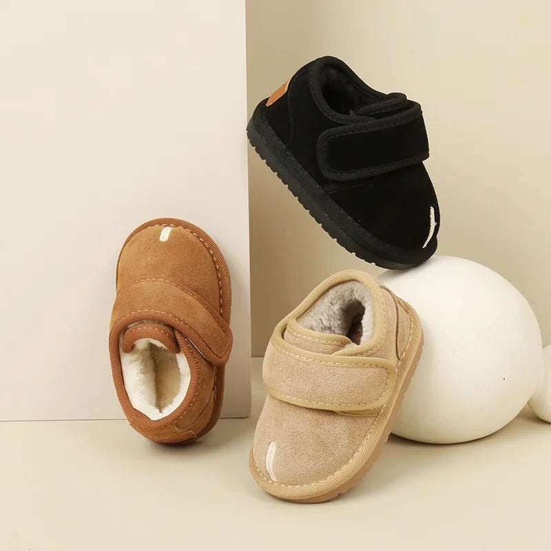 Kid's Suede Round Toe Non-Slip Solid Pattern Casual Wear Shoes