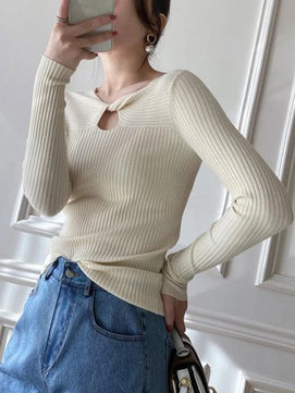 Women's Acrylic V-Neck Full Sleeves Pullover Knitted Sweater