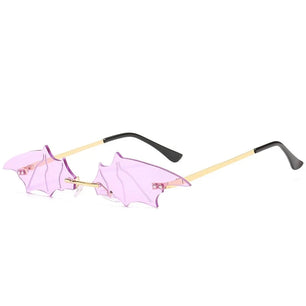 Women's Cat Eye Alloy Frame Acrylic Lens Rimless Sunglasses