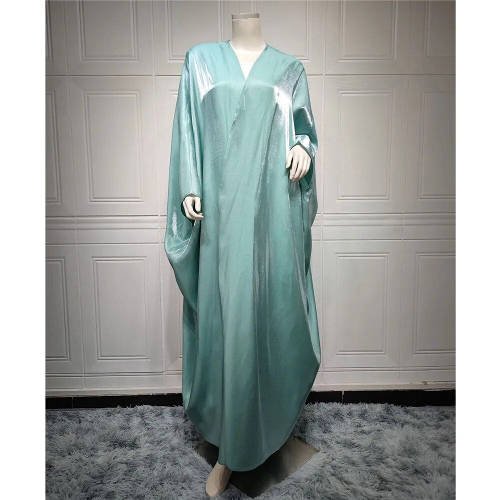 Women's Arabian V-Neck Polyester Full Sleeves Sequined Abaya