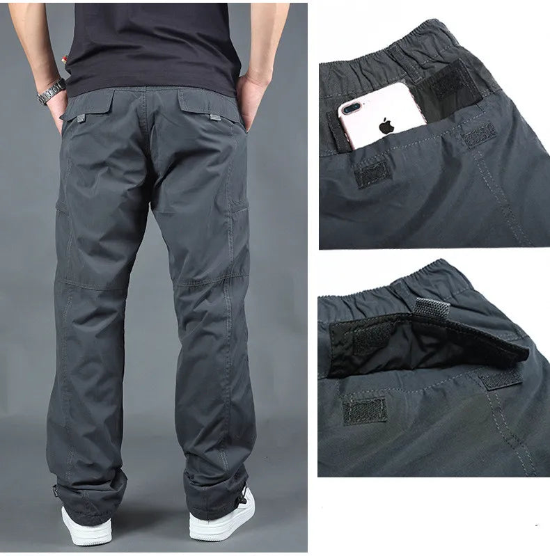 Men's Polyester Mid Waist Zipper Fly Closure Waterproof Trousers