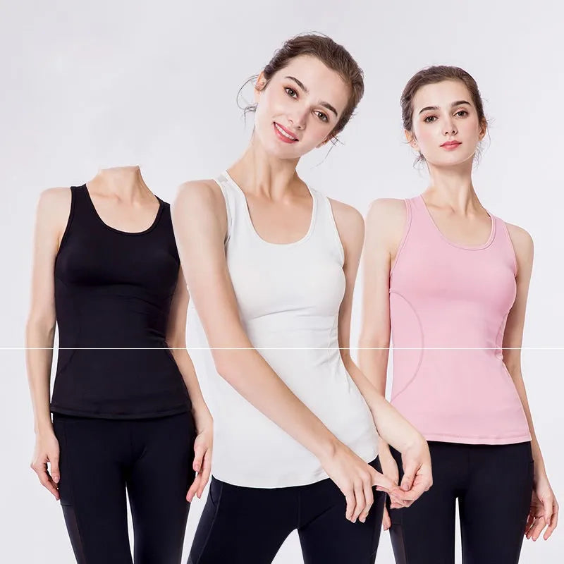 Women's Polyester O-Neck Sleeveless Breathable Yoga Workout Top