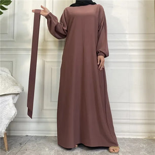 Women's Arabian Polyester Full Sleeves Solid Pattern Casual Abaya