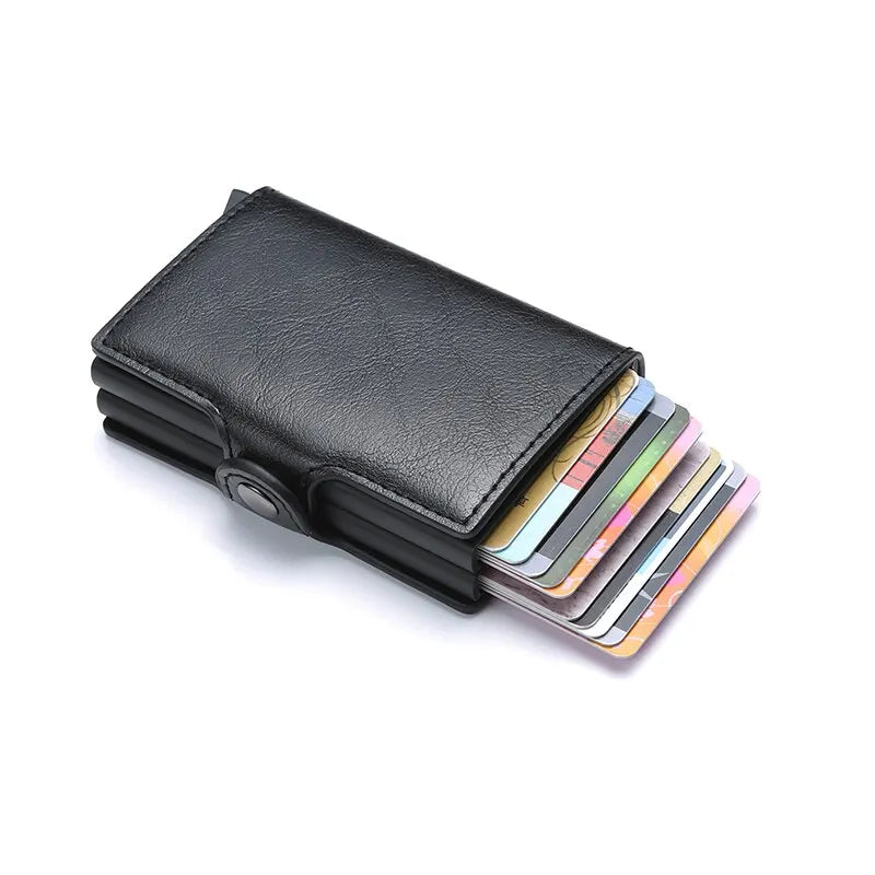 Men's Leather Hasp Closure Solid Pattern Card Holder Wallets