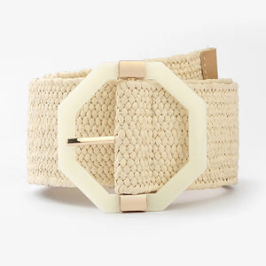 Women's Plastic Adjustable Pin Buckle Closure Solid Pattern Belts