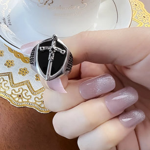 Women's 100% 925 Sterling Silver Zircon Bezel Setting Vintage Ring