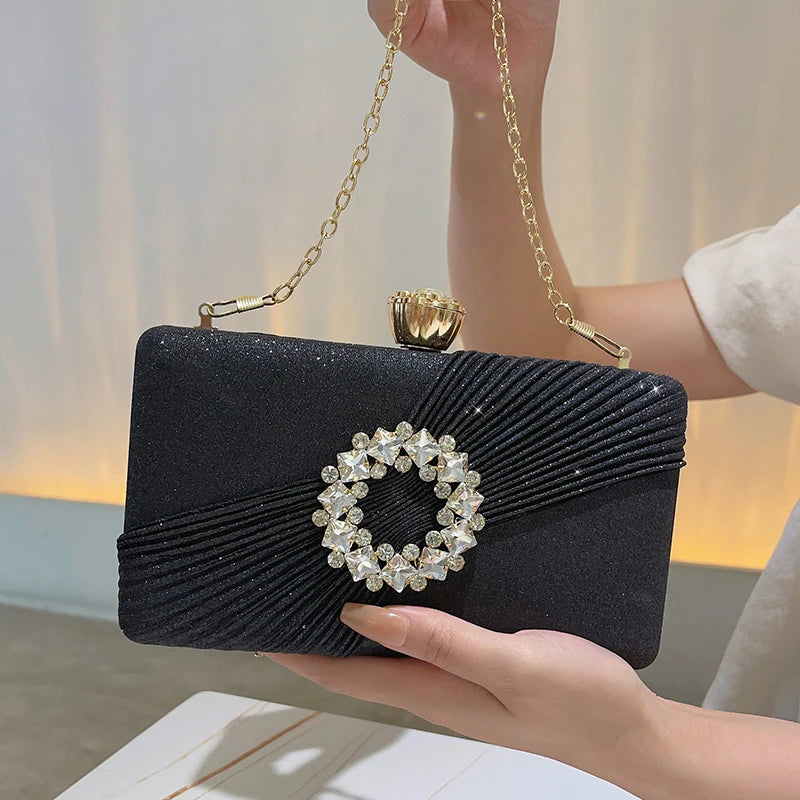 Women's PU Hasp Closure Rhinestone Pattern Classic Wedding Clutch