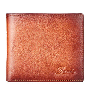 Men's Genuine Leather Letter Pattern Vertical Trendy Wallet