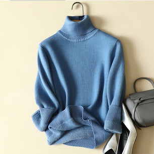 Women's Turtleneck Acrylic Knitted Pattern Casual Wear Sweaters