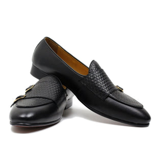 Men's Genuine Leather Pointed Toe Slip-On Closure Wedding Shoes