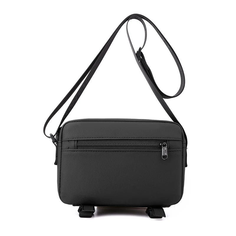 Men's Nylon Zipper Closure Silt Pocket Messenger Shoulder Bag