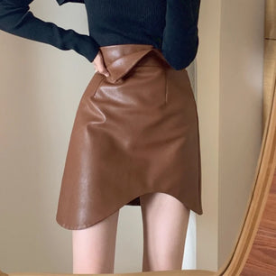 Women's Polyester High Waist Solid Pattern Casual Wear Skirts