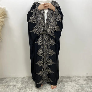 Women's Arabian Polyester Full Sleeves Printed Pattern Casual Abaya