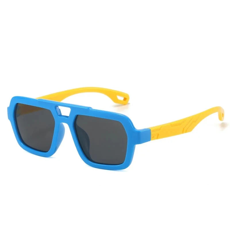 Kid's Plastic Frame Lens Polarized Square Shaped UV400 Sunglasses