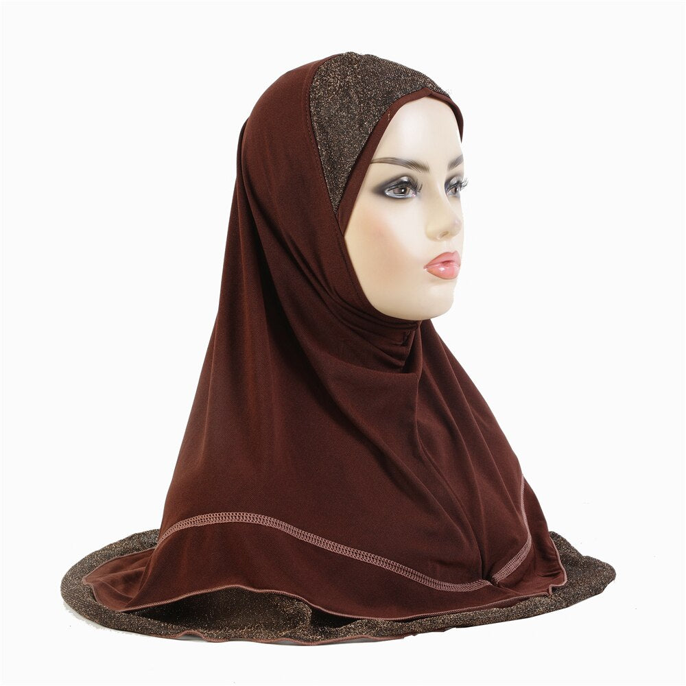 Women's Arabian Polyester Headwear Plain Pattern Casual Hijabs