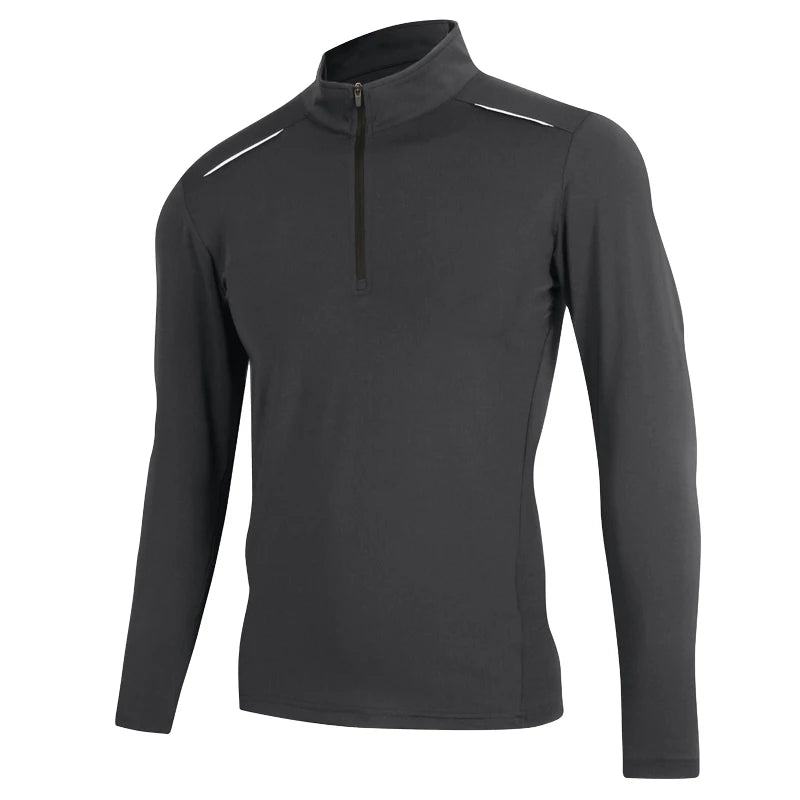 Men's Spandex O-Neck Long Sleeves Solid Pattern Sport T-Shirt