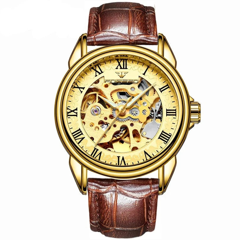 Men's Alloy Case Folding Clasp Round Shaped Waterproof Watches