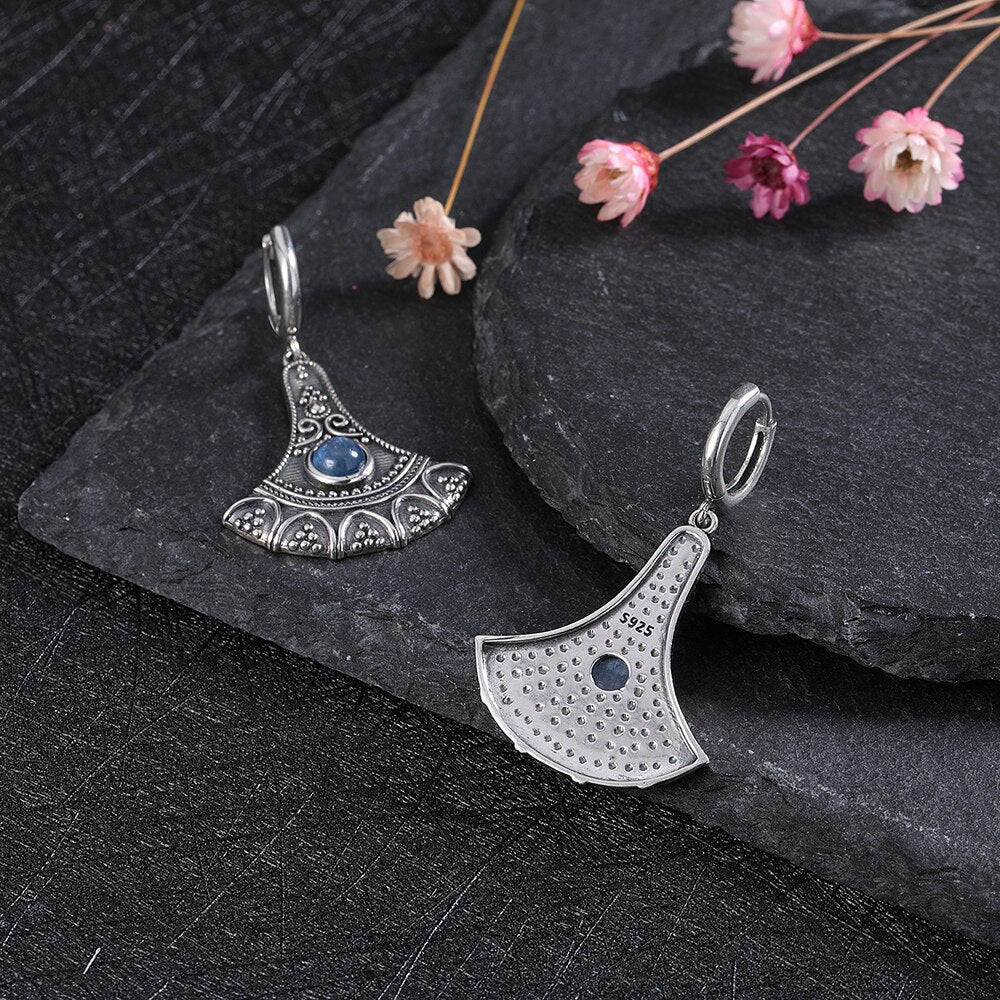 Women's Tibetan Silver Semi-Precious Stone Geometric Earrings