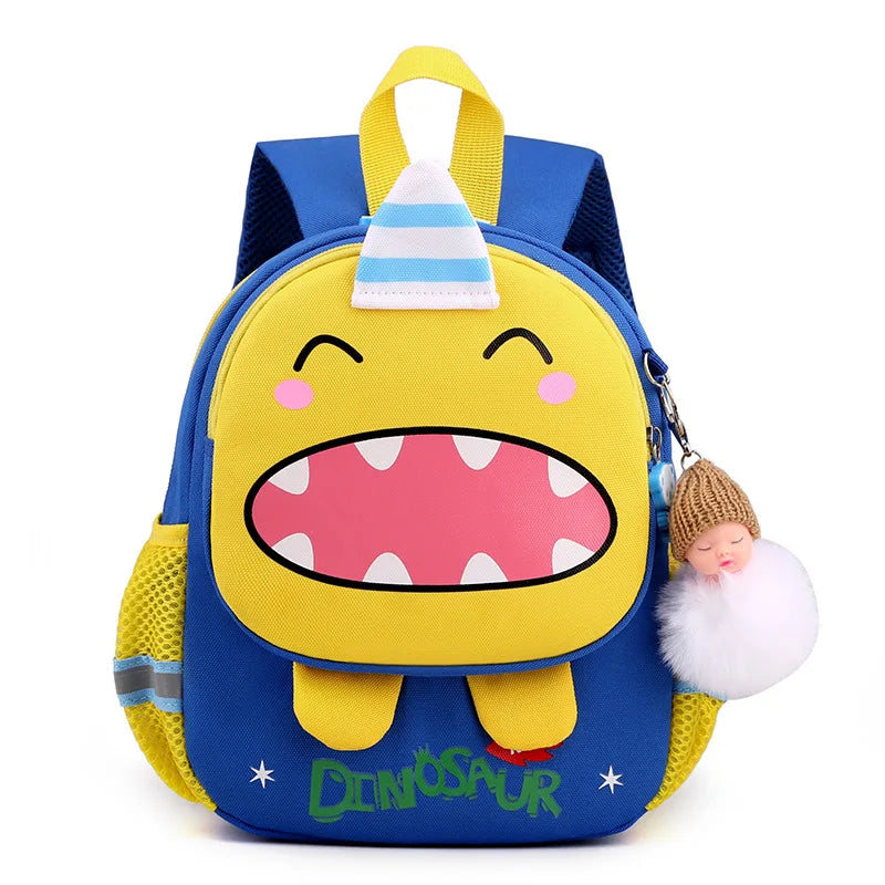 Kid's Nylon Zipper Closure Waterproof Trendy School Backpack