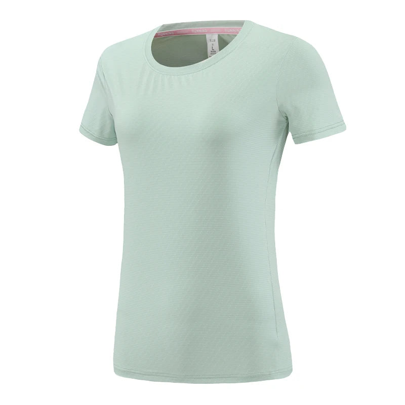 Women's O-Neck Spandex Short Sleeves Yoga Fitness Sport Tops