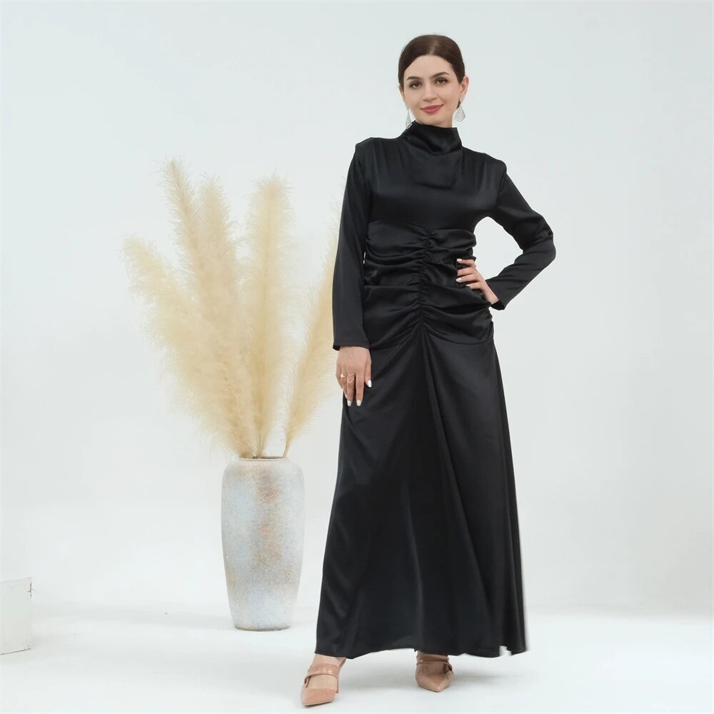 Women's Arabian Polyester Full Sleeves Solid Pattern Casual Abaya