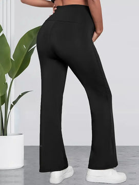 Women's Polyester High Waist Solid Pattern Maternity Trouser