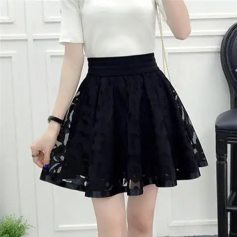 Women's Mesh High Waist Sequined Pattern Casual Wear Mini Skirts